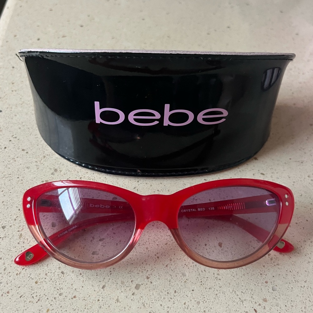 Bebe Crystal Red Sunglasses